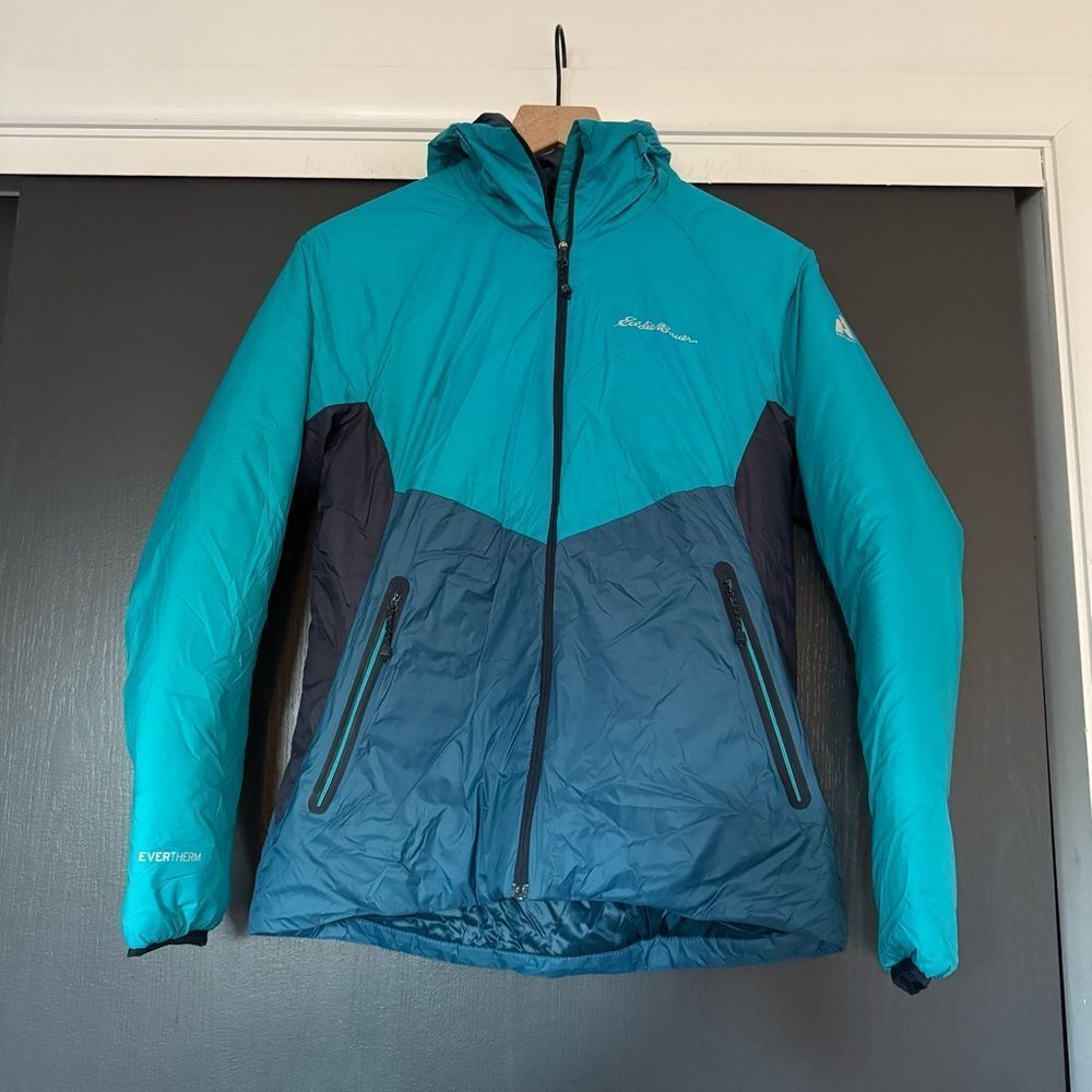 Eddie Bauer FIRST ASCENT EVERTHERM Goose Down Hooded Jacket sz XS